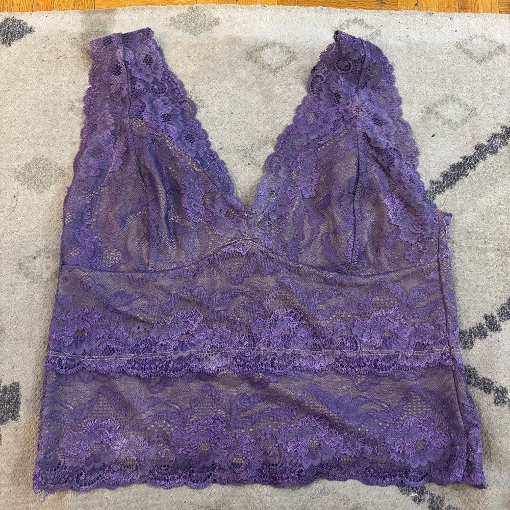 hand dyed stretch lace tank top
